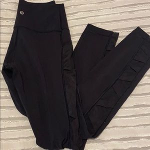 Lululemon leggings - black with mesh sides